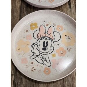 Disney Minnie Mouse Kids Plate Set of 4 Plates Corn Husk Children Toddler Mickey